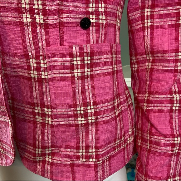 Smythe Duchess Tonal Pink Plaid Blazer Jacket XSmall XS 0 Suit - Picture 7 of 12